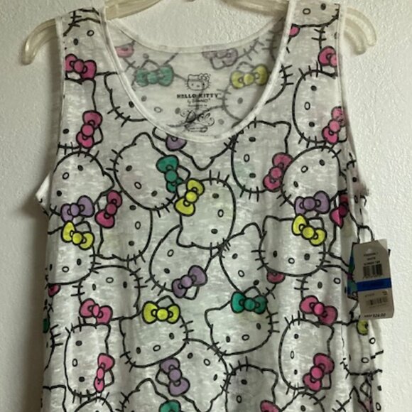 HELLO KITTY BY SANRIO KITTY GALORE 2014 HIGH-LOW SHIRT TOP COTT/POLY NWT (JR) XL - Picture 1 of 14